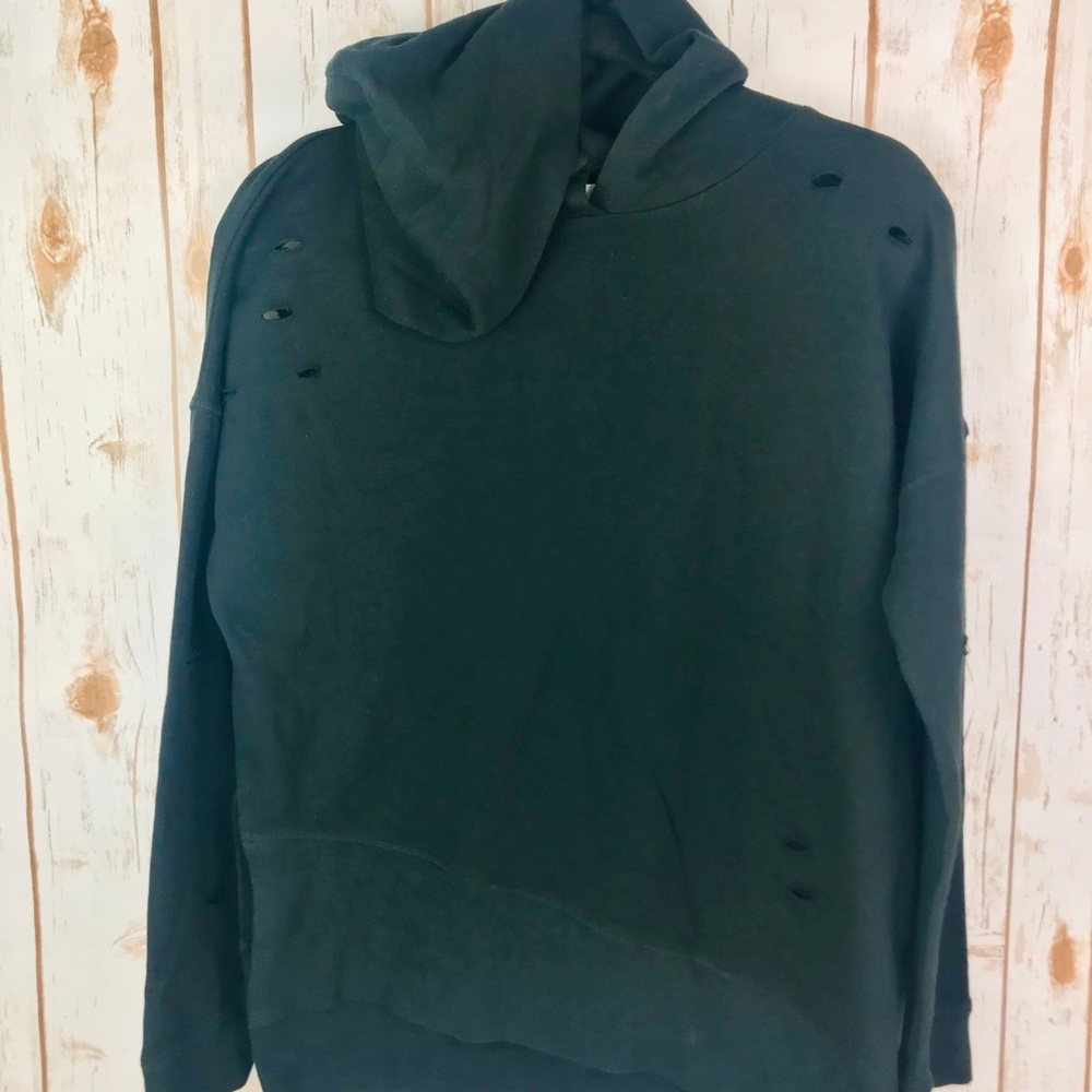 Abound Distressed Hoddie Black Sweater